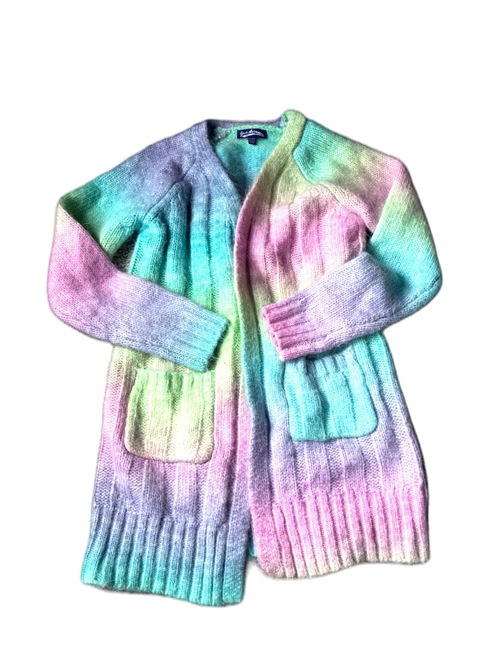Girls Rainbow warm open front cardigan